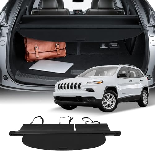 Retractable Rear Cargo Cover Shade for 2014-2017 Fit for Jeep for Cherokee Trunk Cargo Cover Easy to Install