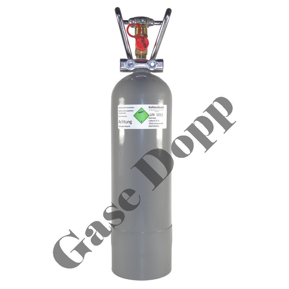 CO2 2 KG Flasche CO2 Mehrweg Vorrats Flasche passend für GROHE Blue Systeme - TÜV Immer aktuell - Neu und gefüllt mit Lebensmittel CO2 E290 - aus Deutscher Produktion