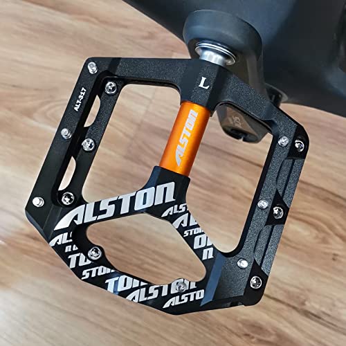 Alston Non-Slip Mountain Bike Pedals,Ultra Strong Colorful Cr-Mo Cnc Machined 9/16" 3 Sealed Bearings For Road Bmx Mtb Fixie Bikes #TOP4