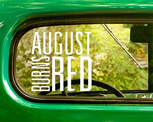 2 AUGUST BURNS RED Band Decal Stickers White Die Cut For Window Car