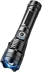 Lanterna Profissional P50 – Recarregável via USB, Super Brilho e Longo Alcance