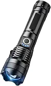 Lanterna Profissional P50 – Recarregável via USB, Super Brilho e Longo Alcance