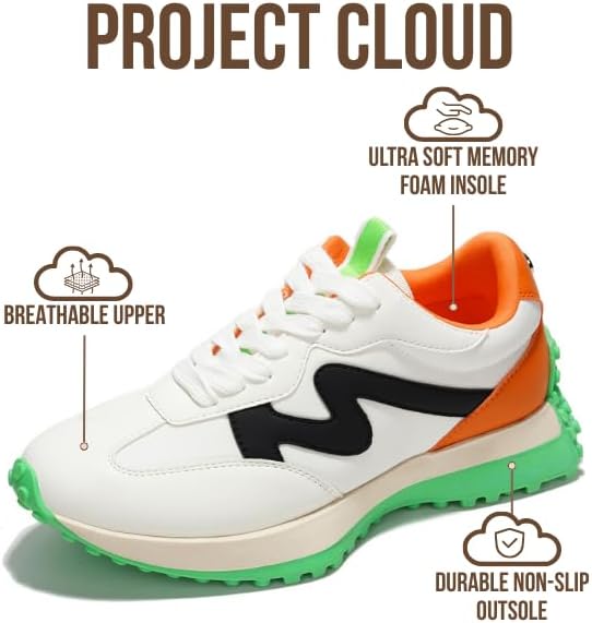 Project Cloud Trendy Fashion Sneakers for Women 2026 - Memory Foam and Non-Slip Comfortable Casual Ladies Shoes for Womens Fashion Sneakers - Lightweight Lace-up Shoes (Lecco) - Image 3