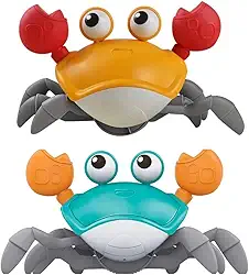 Caranguejo Fujao (pega) Eletronico Brinquedo com Sensor de Obstaculos, Musica Interativo A Pilha Para Bebes, crianças Premium (Verde)