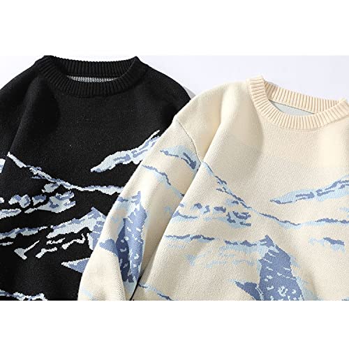Harajuku Knit Sweater Men's Clothes Winter Pullover Men's Oversized Sweater O -Neck Sweater Clothes (Color: A, Size: 6XL Code) (A XL Code)3
