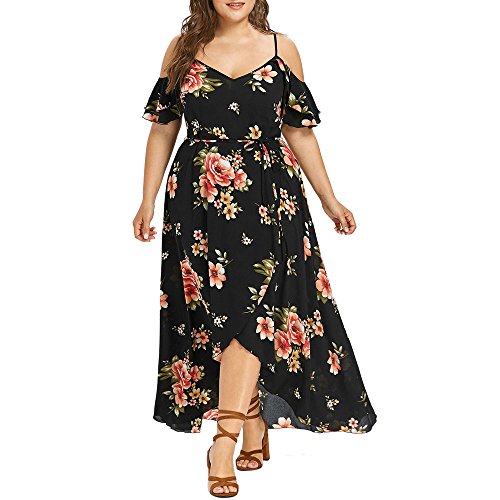 OverDose Soldes Robe Été Bohème Femme Grande Taille en Mousseline