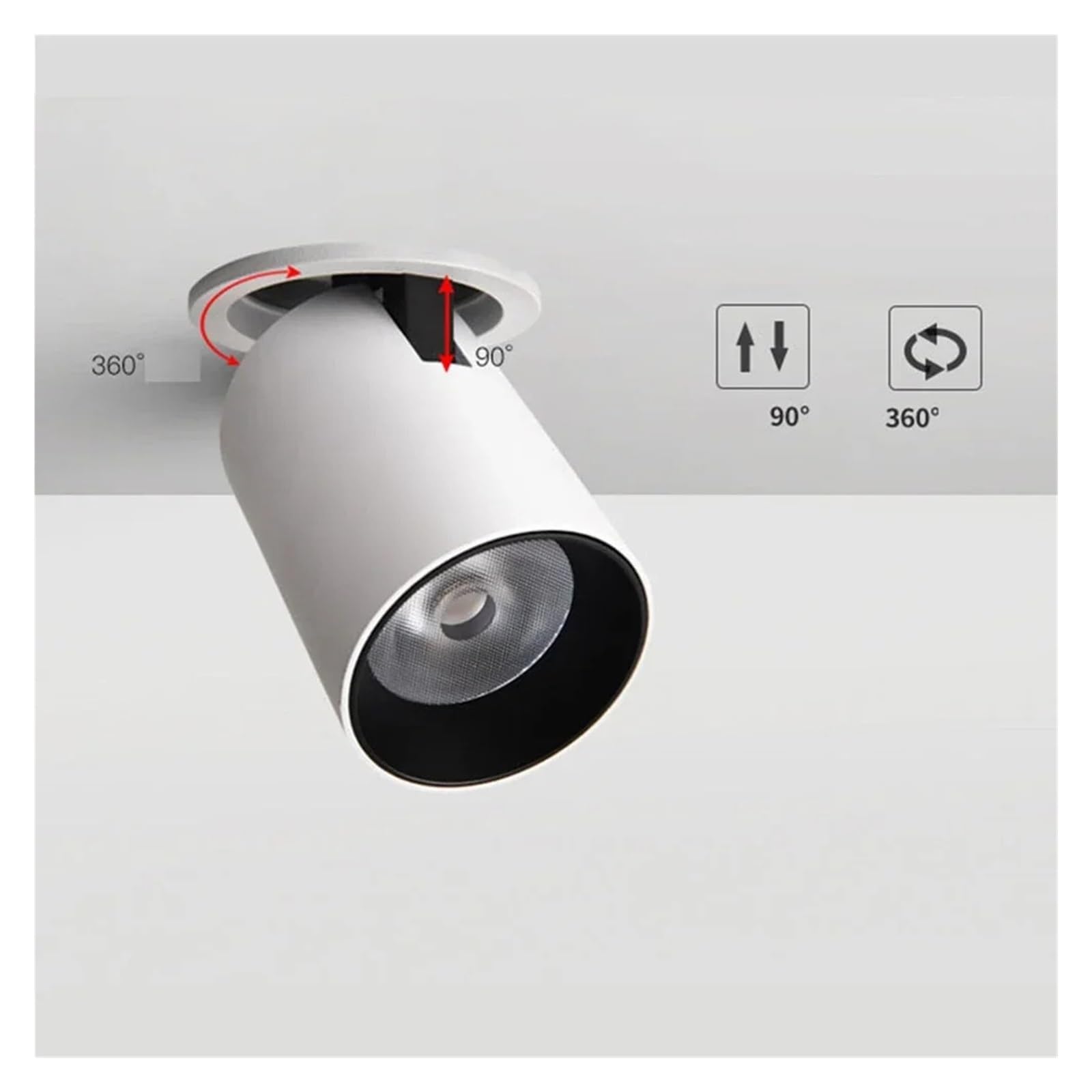 eufeifeiegds Eingebaute LED-Downlight-Deckenleuchte, faltbar und drehbar, 7 W/12 W, for Wohnzimmer, TV-Wand, Flur oder Decke, COB-Downlight(7W No Dimmable,WHITE_COLD WHITE)