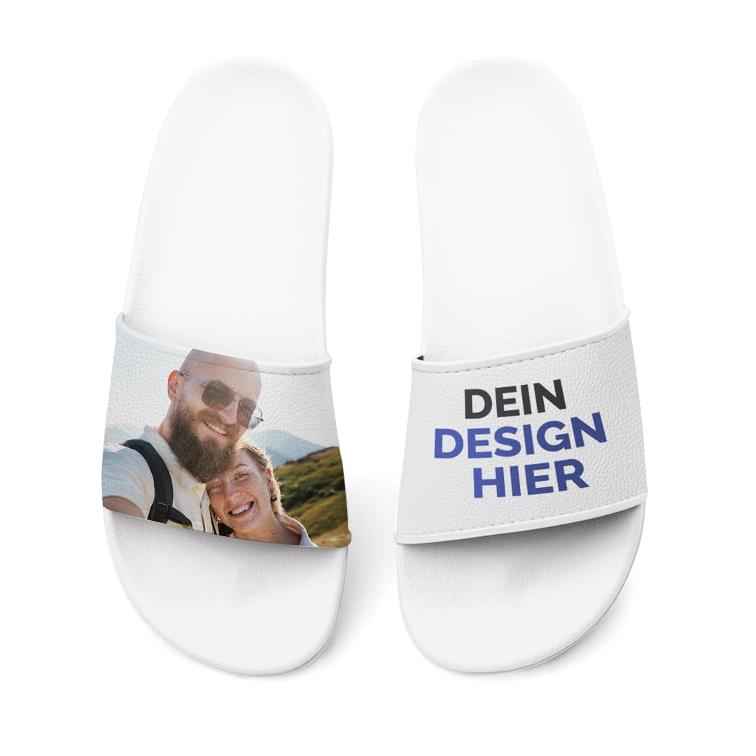 Personalisierte Badelatschen Unisex | Individuelle Fotogeschenke für Freunde & Familie | Badelatschen selbst gestalten | rutschfest & stabil