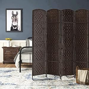RHF 6 ft.Tall Room Divider, Room Dividers and Folding Privacy Screens, 15.7" Privacy Screen 4 Panels Room Divider Wall Partition, Dark Coffee RHF 6 ftTall Room Divider Room Dividers and Folding Privacy Screens 157 Privacy Screen 4 Panels Room Divider Wall Partition Dark Coffee