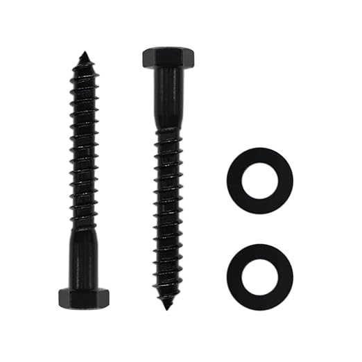 Qlvily 10PCS Stainless Steel Black Lag Bolts 3/8" x 3" Hex Lag Screws, Washers Included Amazon
