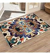 Washable Entrance Door Mat, Non-Slip Vintage Hallway Rug Runner with Upgrade Rubber Backing, Stai...
