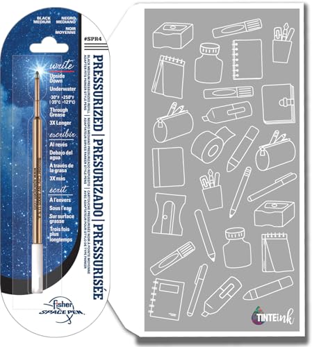 Fisher Space Pen Refill Black Ink 1,2,3 Fine, Medium or Broad Refills, Pressurised Refills Writes Underwater, on Wet Paper, Grease and Upside Down! (1, Medium)