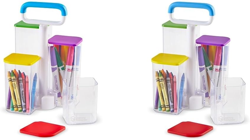 Learning ResourcesCreate-a-Space See-Thru Storage Caddy, Classroom Organization, School Supplies Organizer, Desk Organization, Pen Holder, 9 Pieces (Pack of 2)