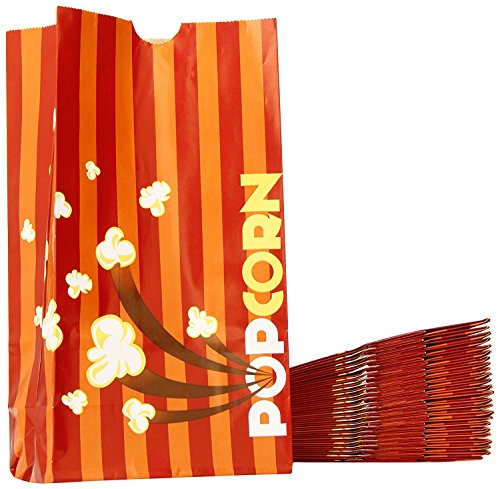 Snappy Popcorn Flat Bottom Theater Popcorn Bags, 46 oz, 100 Count