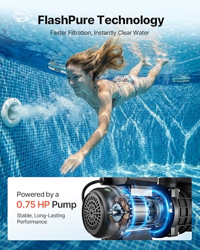 Image of VEVOR FlashPure Sand Filter Pump, 14 in for Above Ground Pool, 0.75 HP 3500 GPH, Swimming Pool Filter System with Timer, 6X Faster Filtration, Media Installed, Leak-Resistant, Ready to Use Out of Box | for Above Ground Pool, 3500 GPH Flow, 6X Faster Filtration, Leak-Resistant, Media Included Easy Installation, 24-Hour Timer
