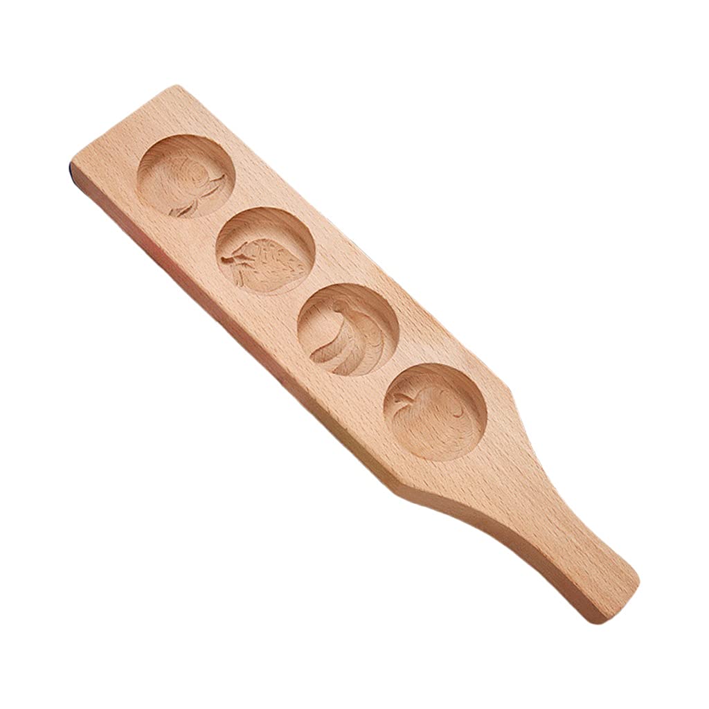 Jazuaiao Kitchen Wooden Baking Cake 3D Fruit Pattern Decoration Tools Biscuit Chocolate Pumpkin PieGift for Family Wooden Molds for Baking