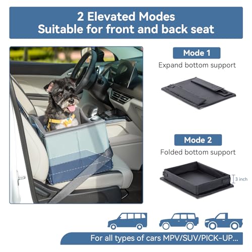 Image of A 4 Pet Dog Car Seats for Small Dogs, Under 25 lbs, Patent Buckles