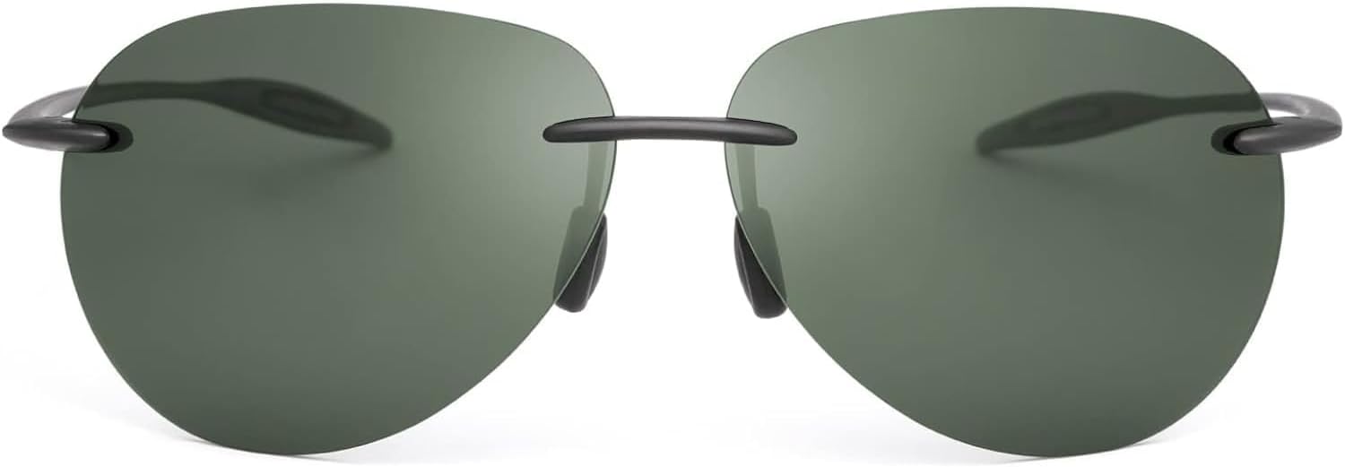 AputuePolarized Sunglasses, Foldable Stylish Classic Aviator Sunglasses, Frameless UV400 Protection Aviator Sunglasses for Men, Vintage Women's Sunglasses for Driving or Outdoor Activities