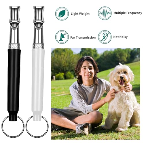 2 Stück Hundepfeife Rütter Rückruf für Hochfrequenz Lautlos Hundepfeifen Hund Dog für Hundetraining Whistle Adjustable Bellen Gegen,Hilfsmittel Pfeife Hund Rückruf Hunde Hundeklicker Lanyard