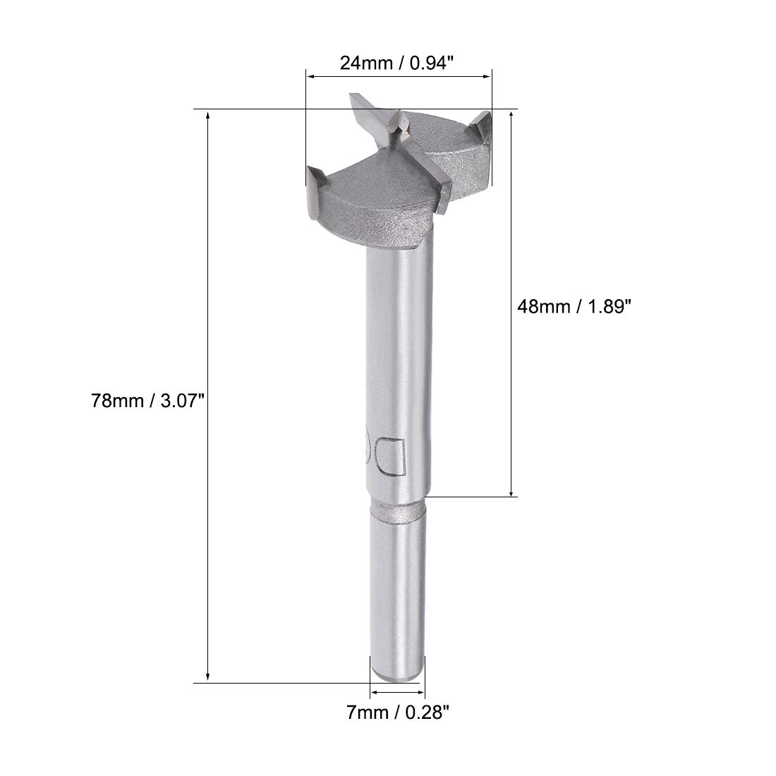 uxcell Forstner Drill Bits 24mm, Tungsten Carbide Wood Hole Saw Auger Opener, Woodworking Hinge Hole Drilling Boring Bit Cutter, 2pcs (Gray)