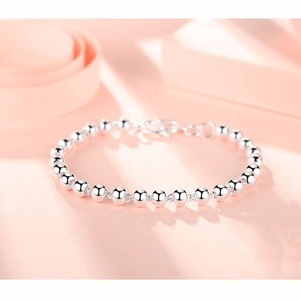 Bracciale Argento Donna,Bracciale Donna In Argento Sterling S990 Bracciale Cinese Vintage Con Perline In Argento Bracciale Amicizia Braccialetto In Argento Sterling Sorella Gioielli Regali Per Sorel