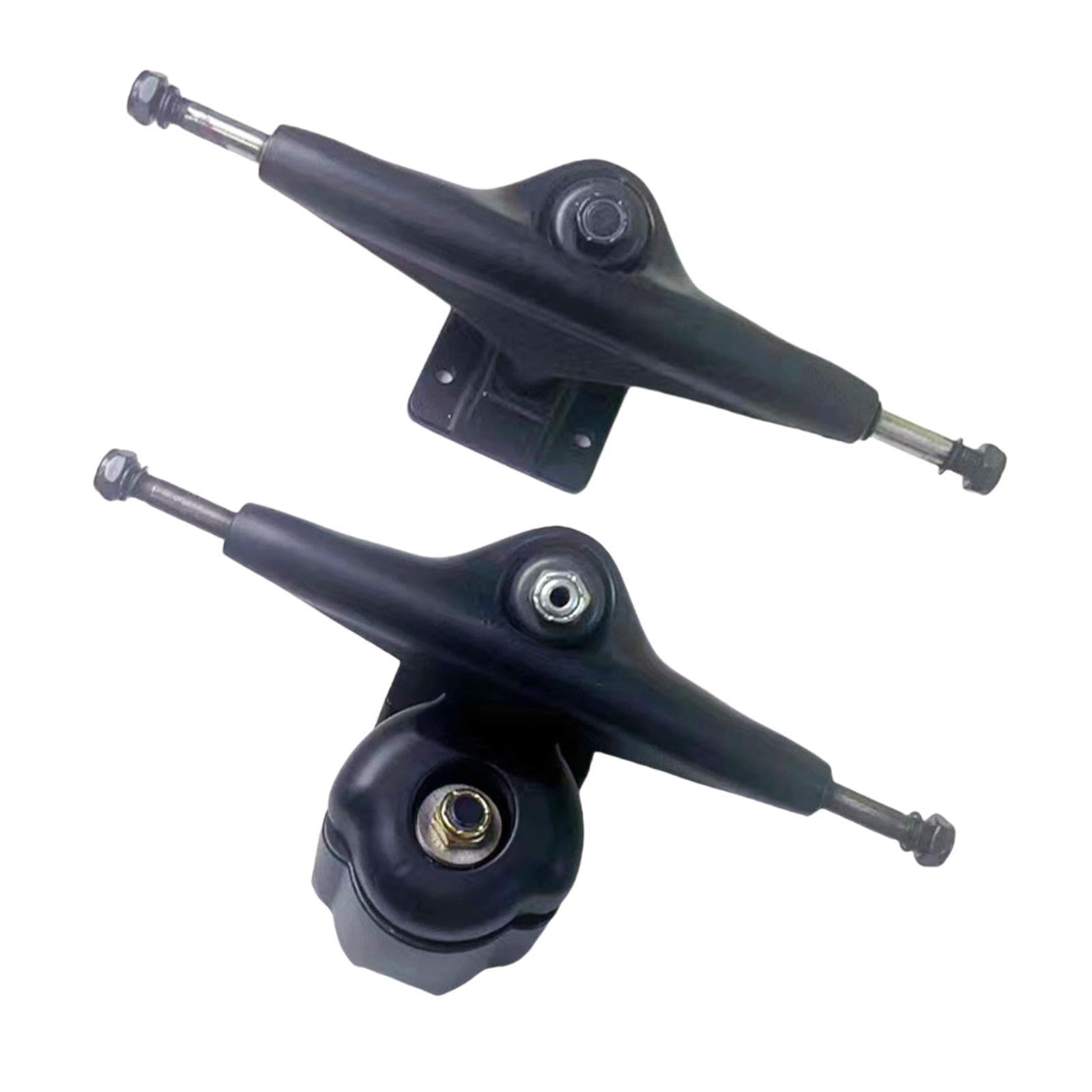 Paire de Trucks de Skateboard Carving, Pièces Robustes et pour Longboard et Planche de Surf, Noirs.