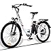 VIVI Ebike 26 Zoll Elektrofahrrad Damen, 250W Pedelec Citybike-mit 36V 8Ah Lithium-Ionen-Akku 7 Gang Fahrrad für Erwachsene (Weiß)