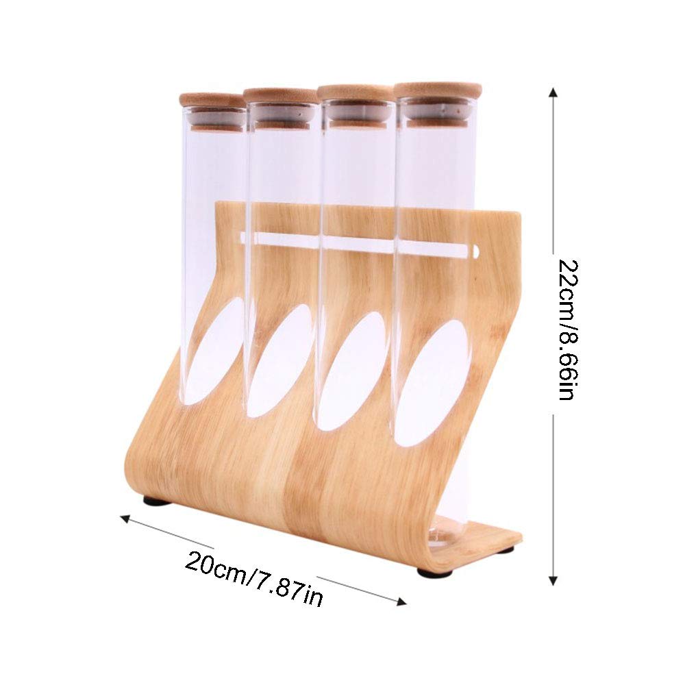 Qwer Glass Spice Test Tube Set Multi Function Creative Wooden