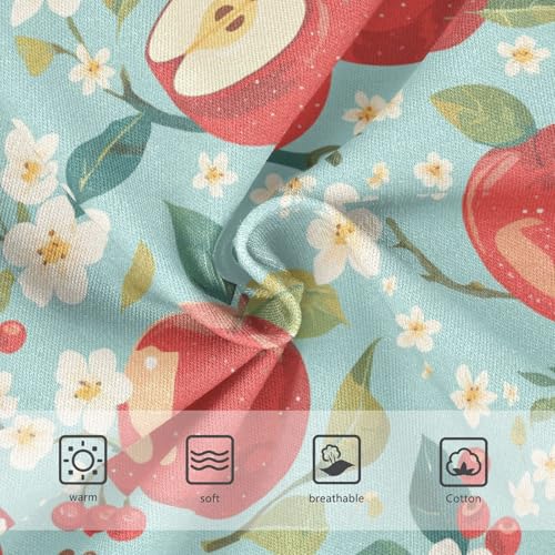 Wusikd Apples Slices Girls' Underwear Cotton Small Flowers Girls Briefs Soft Toddler Underwear 2T3