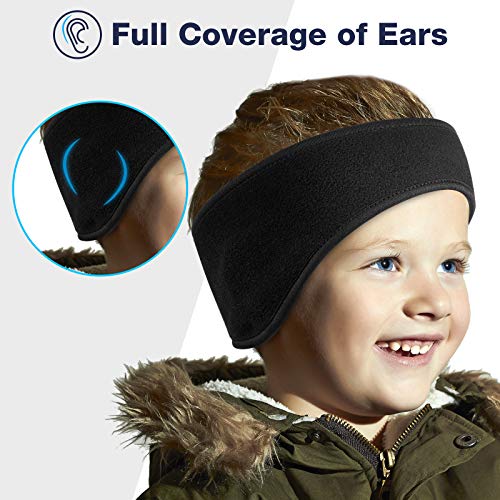 Syhood BBTO 4 Pcs kids ear muffs Winter Ear Warmer Fleece Headband for boys Child Outside Sporting Running4