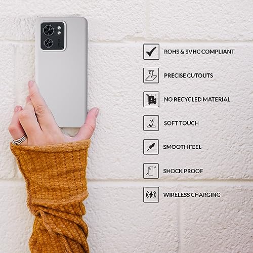 Image of SPRIG Compatible with Moto Edge 40 Premium SilkTone (Liquid Silicone) Back Cover Drop Tested Shock Proof Mobile Case for Men, Women, Boys and Girls with Camera Protection (Light Grey)