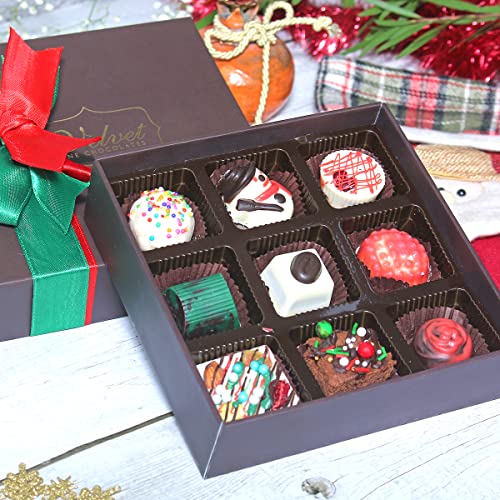 Image of Velvet Fine Chocolates Christmas and New Year Gift Hamper for Family and Friends, 130g | Premium Assorted Chocolates Gift Pack for Secrete Santa