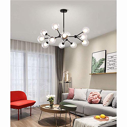 Luminaire Suspendu Réglable pour Plafond Bas ou Haut Éclairage Moderne Noir G9 - 6