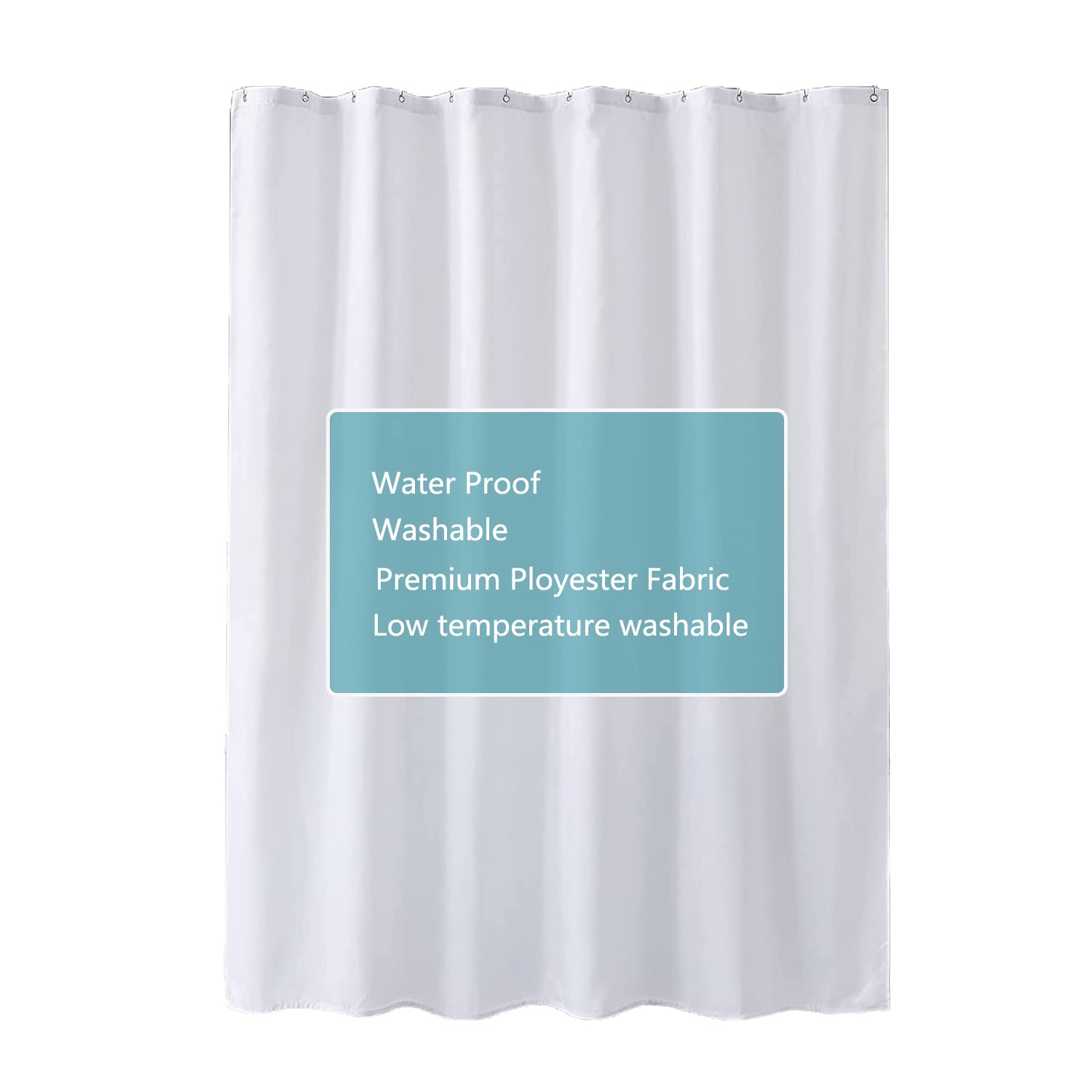 Tenda a Rullo per Doccia, 120 x 240 cm, Tendina Semitrasparente per Vasca da Bagno, Idrorepellente, Bianco, Relaxdays | Leroy Merlin