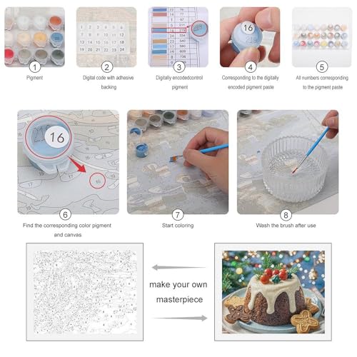 Kit de pintura por números para adultos lienzo de pintura al óleo digital bricolaje Navidad 3