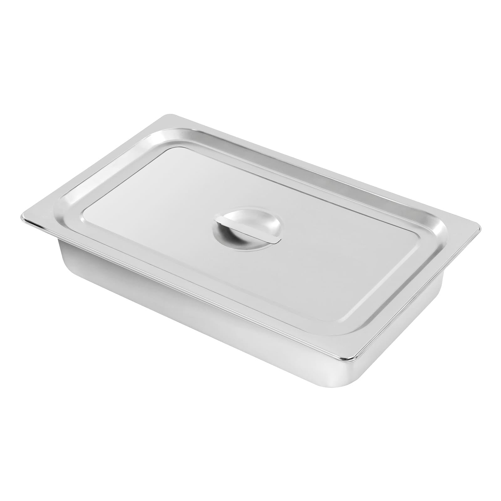 Set di 4 vassoi per alimenti GN 1/1 in acciaio inox 9L, 53,5 x 30,5 x 10 cm, piatto da cucina profondo per buffet, ristorante, cantina