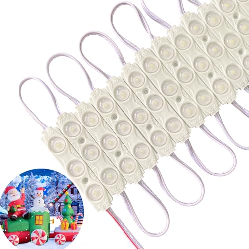 LIANWO LED Module,Replacement Lights for Inflatables White 20pcs 9.8 Ft 2835 SMD 150LM Per LED Module IP65 Waterproof Christmas Inflatables Light for Letter Sign with Tape Adhesive Backside (White)