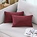 MIULEE Fundas Cojines de Sofá Funda de Almohada de Pana Cojin Rectangular Moderno Color Solido Decoracion Habitacion Dormitorio Oficina Silla Cama Salón Terraza 2 Piezas 30x50cm Vino Tinto