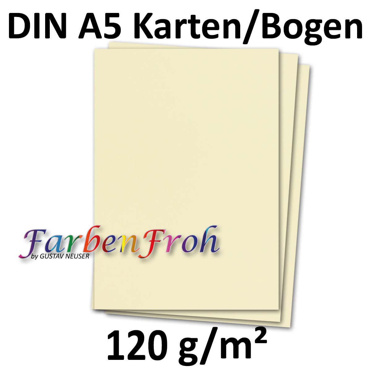 500 arkuszy DIN A5 papier - wanilia - 120 g - 14,8 x 21 cm - Arkusz do majsterkowania papier kolorowy papier do majsterkowania łuk listowy - FarbenFroh by GUSTAV NEUSER