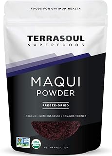 Terrasoul Superfoods Organic Maqui Berry Powder, 4 Oz, Freeze-Dried, Antioxidant-Rich Superfood for Smoothies, Desserts, and Immune Support