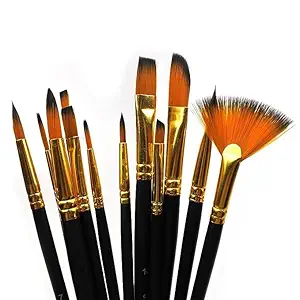 ECLET Art Brush Set for Artists, Painting Brushes Set of 12 Professional Round Pointed Tip Nylon Hair Artist Acrylic Paint Brush for Acrylic/Water Colour/Oil Painting Item 25