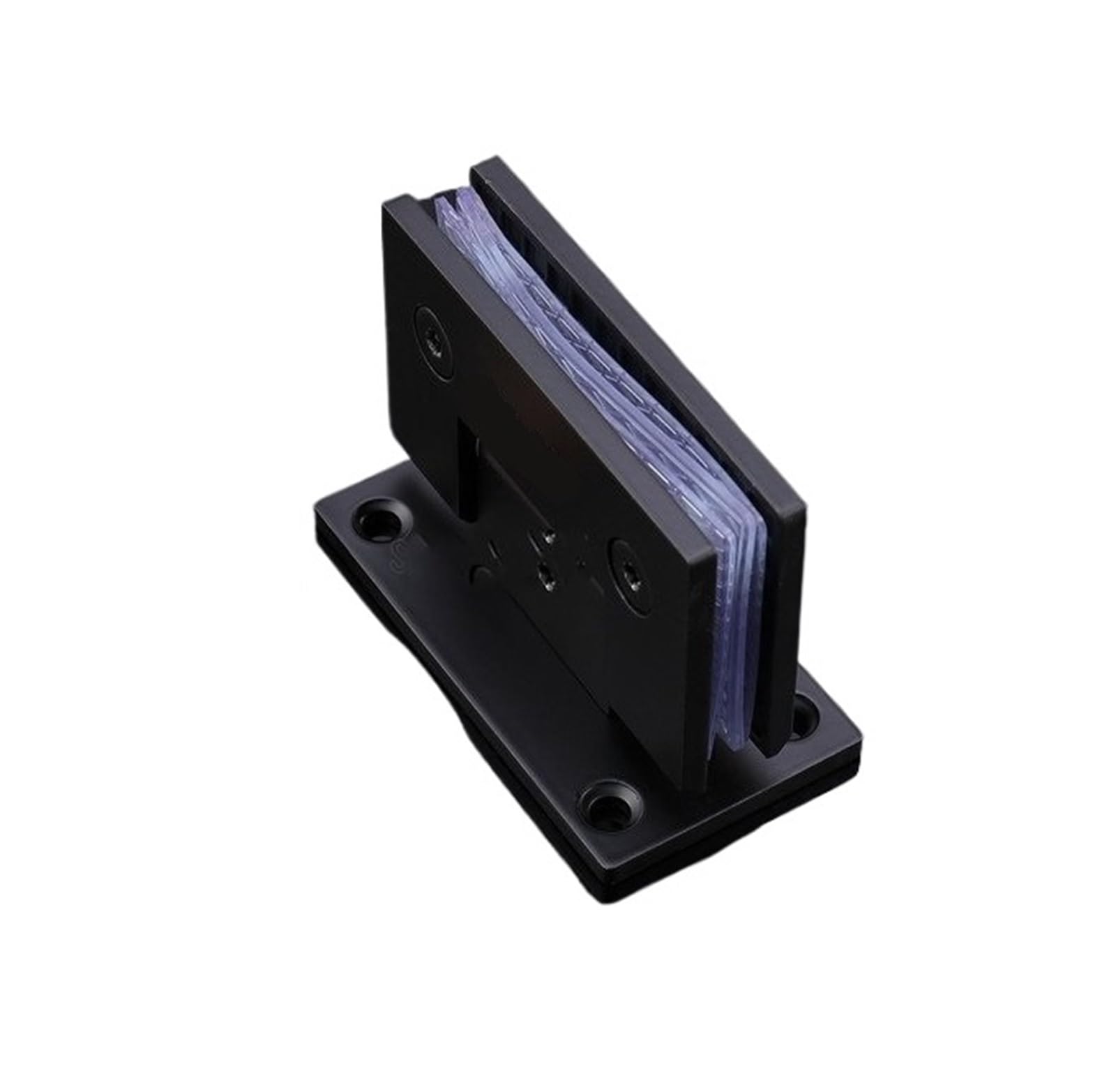 Padgcnor Black Bathroom Glass Door Hinges Precision Cast Stainless Steel Shower Room Glass Door Hinge Bathroom Clip 90 Degree Two-Way Gate Clamp(Black)