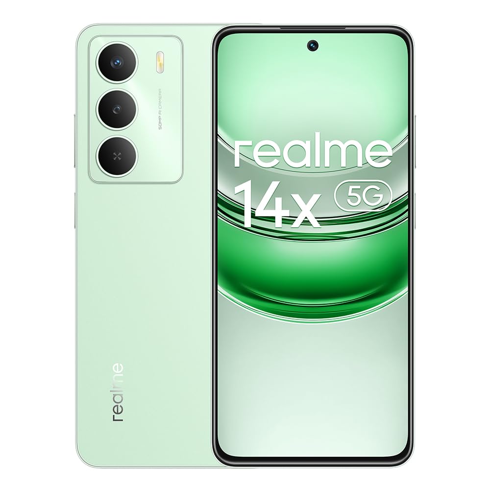 realme 14x 5G Smartphone,Processore Dimensity 6300 5G,Fotocamera AI da 50 MP,120Hz 6.67" HD+ Display,8GB+256GB Telefono,Batteria da 5000 mAh,Dual SIM Android 14,NFC IP64,Senza Adattatore,Verde