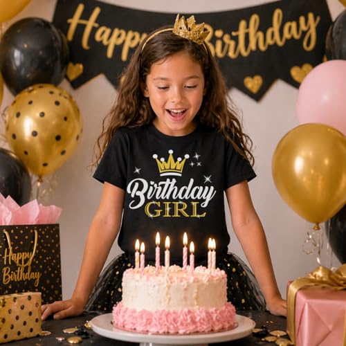 Image of Tstars Birthday Girl Crown Shirt - Cute Tee Gift for Youth Girls, Fun Outfit for Party or Big Day