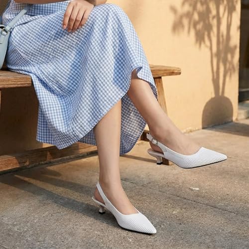 Image of youngshow Women's Slingback Kitten Heels for Work