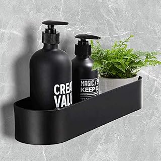 Libershine Shower Shelf, No Drilling Shower Caddy, Bathroom Shelf Organizer Wall Mounted for Kitchen & Bathroom - with Adhesive Sticker (Black)