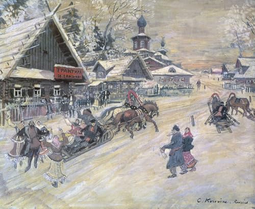 A Festive Walk Russia de Korovin, chef-d'œuvre en impression sur toile artistique 60x90