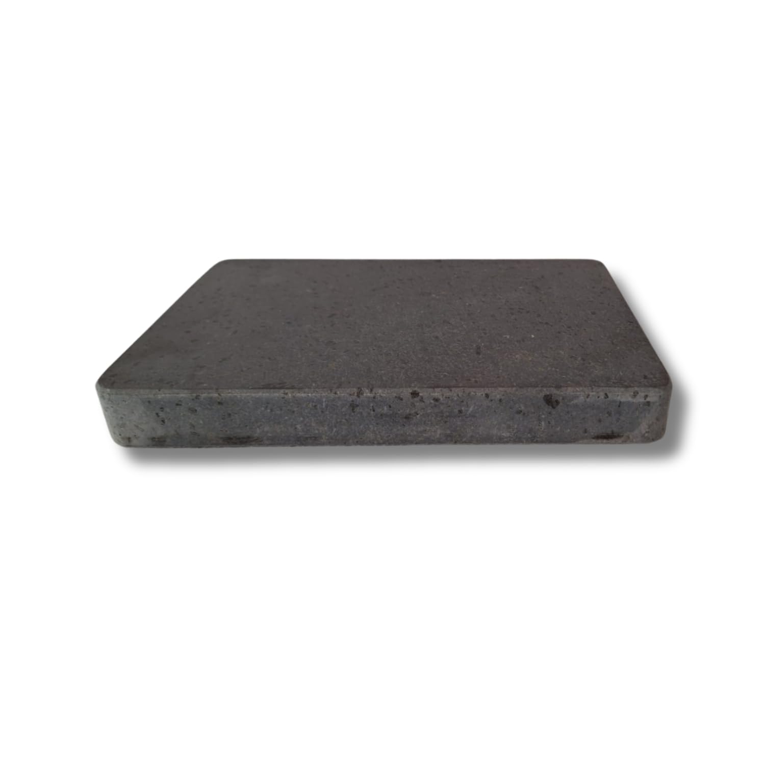 Kalu creations Plaque en pierre de lave rectangulaire pour viande, grill avec plaque naturelle réfractaire pour four électrique et gaz, 25 x 15 cm - noir