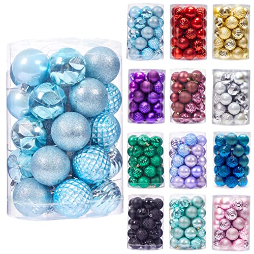 34Ct Christmas Ball Ornaments Shatterproof Christmas Hanging Tree Decorative Balls For Party Holiday Wedding Decor Babyblue, 2.36",60Mm #TOP4