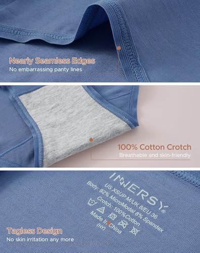 INNERSY Women's Soft & Thin No Show Modal Underwear Quick Dry Panties for Summer 5-Pack4